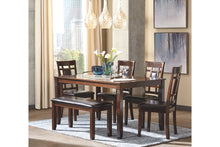 Load image into Gallery viewer, Bennox Dining Room Table and Chairs with Bench (Set of 6)