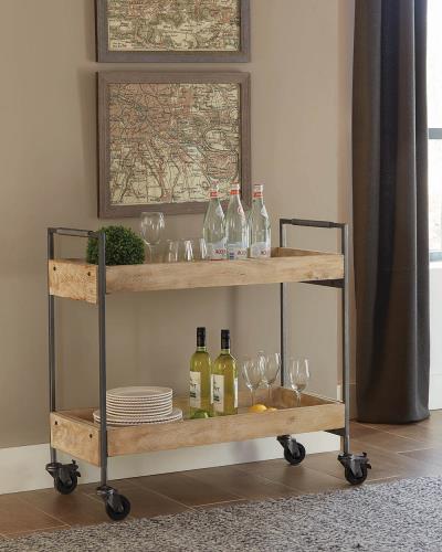 SANDBLASTED WHITE SERVING CART
