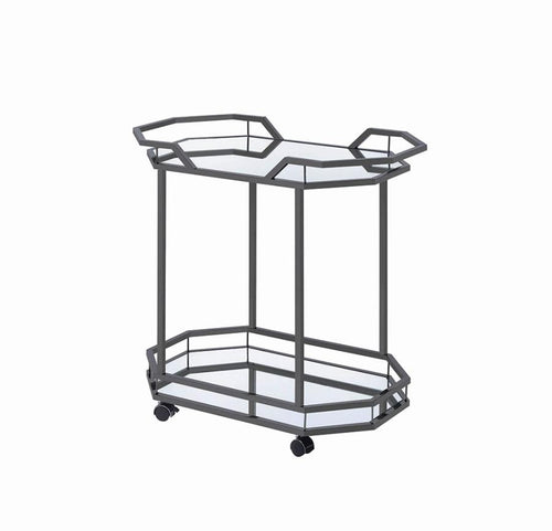 BLACK NICKEL SERVING CART