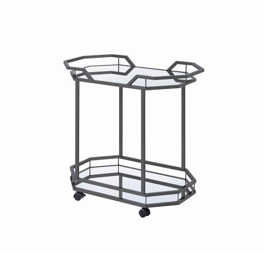 BLACK NICKEL SERVING CART