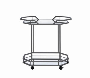 BLACK NICKEL SERVING CART