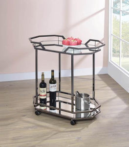 BLACK NICKEL SERVING CART