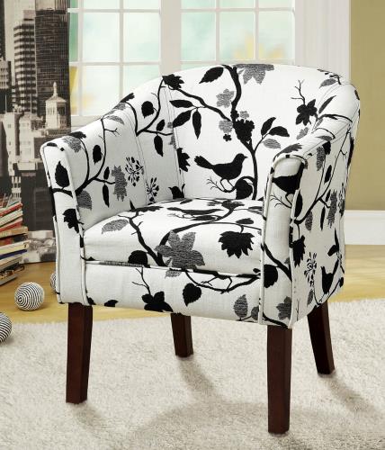 BLACK AND WHITE ACCENT CHAIR