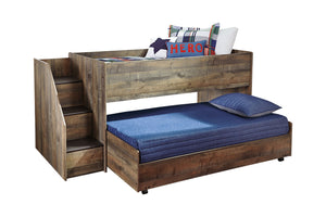 Trinell Twin Loft Bed with Pull-out Caster Bed