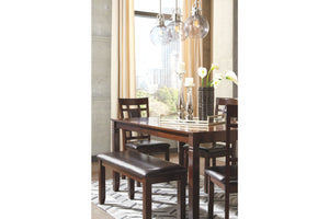 Bennox Dining Room Table and Chairs with Bench (Set of 6)