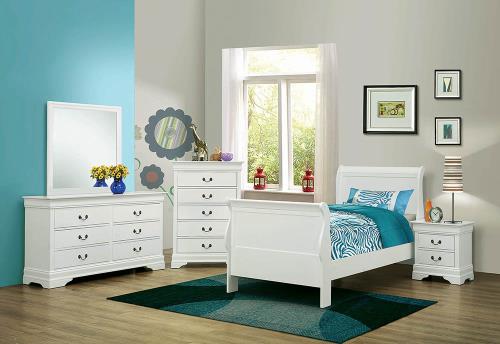 LOUIS PHILLIPE COLLECTION WHITE TWIN BED
