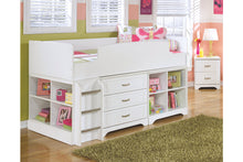Load image into Gallery viewer, Lulu Twin Loft Bed with Storage and Bookcase