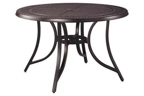 Burnella Round Dining Table with Umbrella Option
